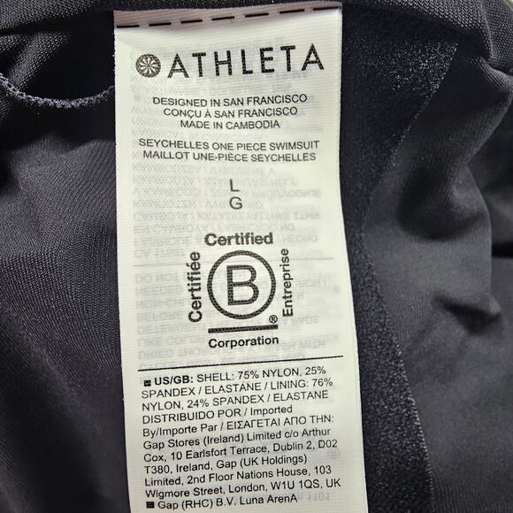 Athleta Seychelles Black One Piece Swimsuit Women's Size Large - Picture 10 of 14
